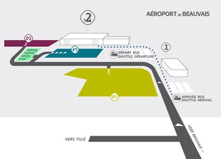 Carte du terminal et de l'aeroport Paris Beauvais (BVA)