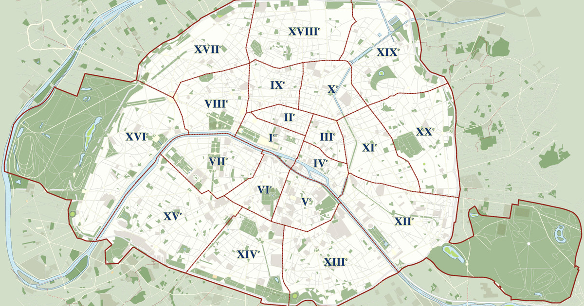 carte des arrondissements de paris à imprimer Plan et carte des arrondissements et quartiers de Paris