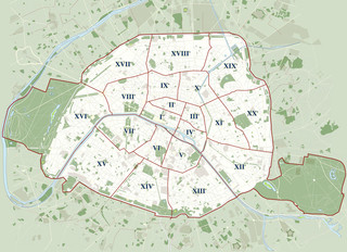 Carte des arrondissements de Paris