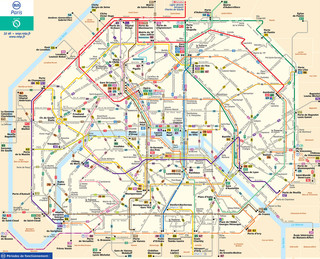 Carte du reseau de bus de Paris